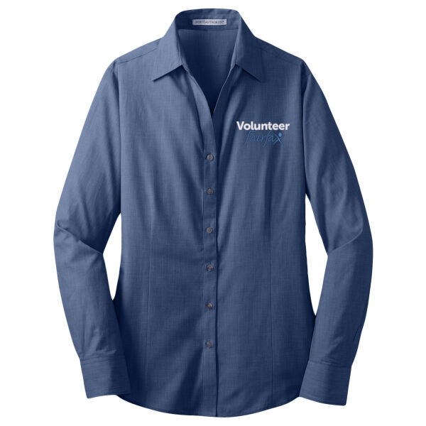 Volunteer Fairfax Embroidered - Ladies Crosshatch Easy Care Shirt Thumbnail