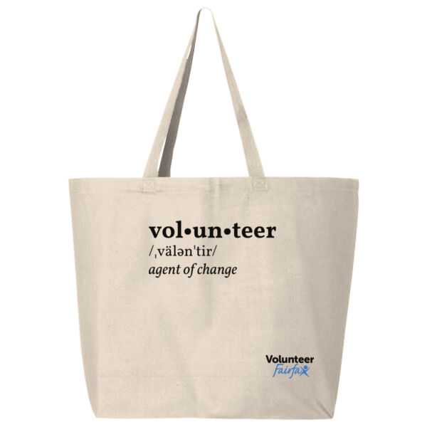 Volunteer Definition with Logo - Printed - 25L Jumbo Tote Thumbnail